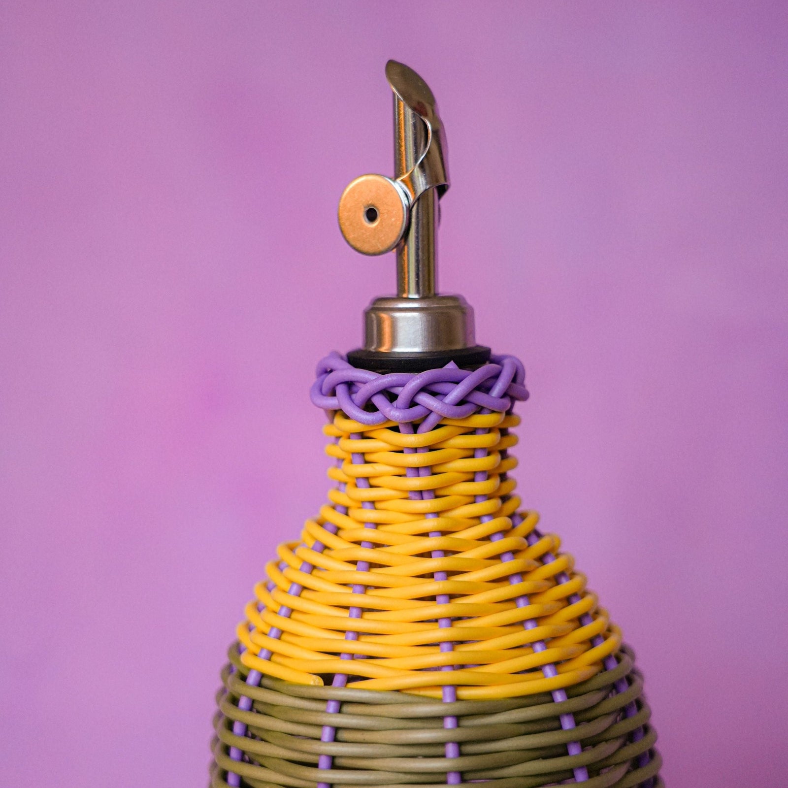 Woven Oil Pourer | Yellow & Lilac-