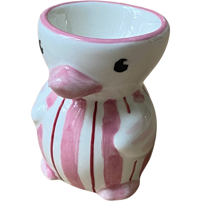 Pink Striped Chick Egg Cup