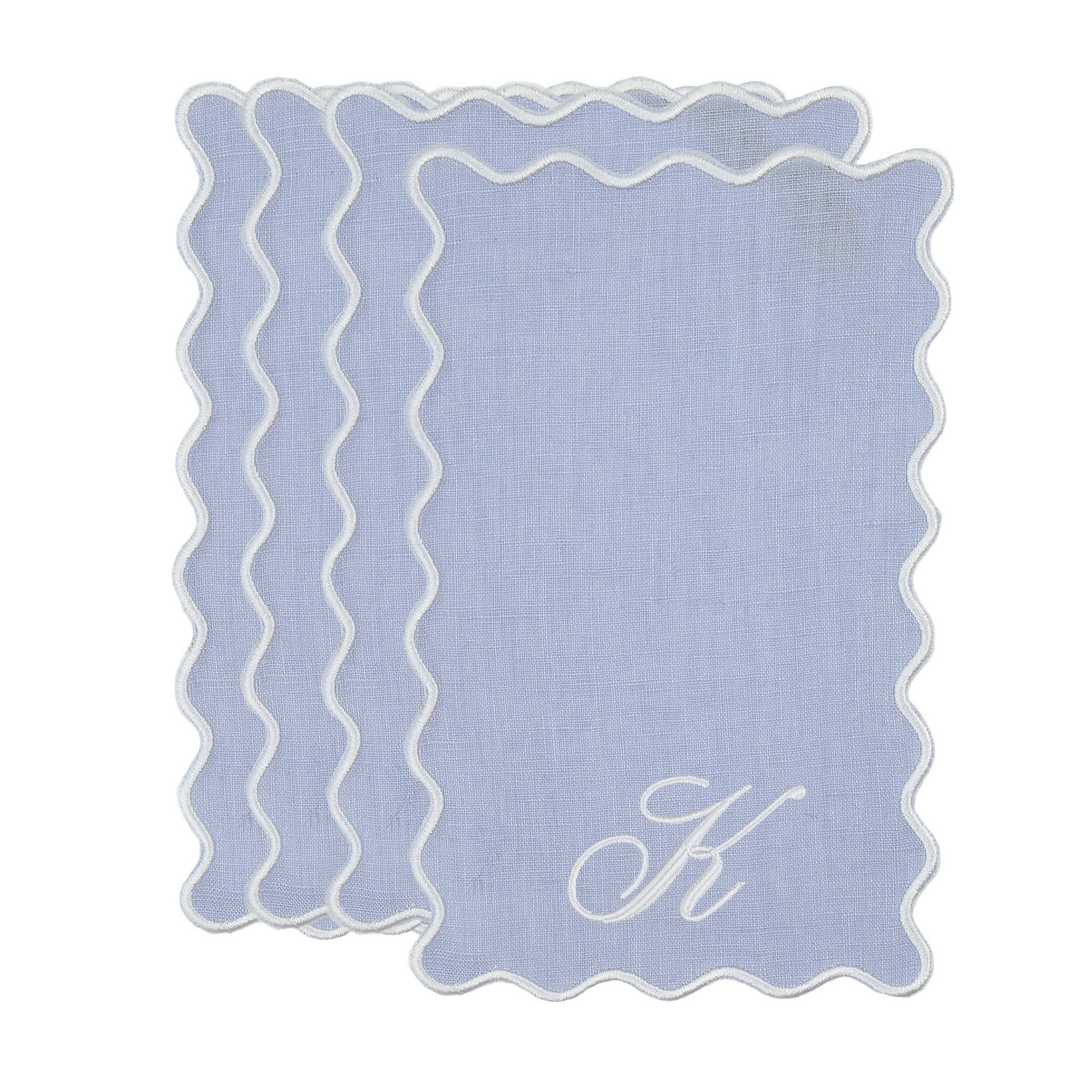 The Vivienne Rectangle Cocktail Napkins - Powder Blue