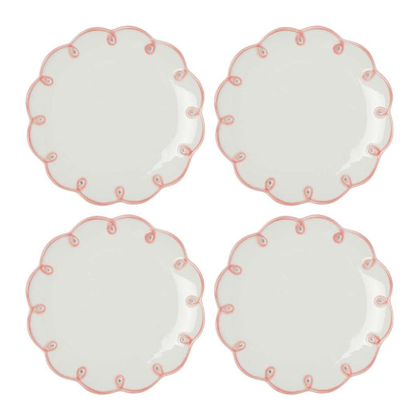 Pretty in Pink Scalloped Plates - Set of 4 Side Plates - Casa by Josephine Jenno