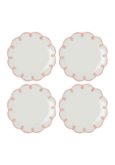Pretty in Pink Scalloped Plates - Set of 4 Side Plates - Casa by Josephine Jenno