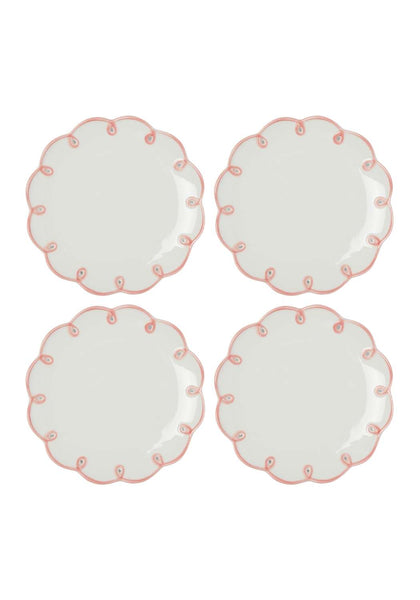 Pretty in Pink Scalloped Plates - Set of 4 Side Plates - Casa by Josephine Jenno
