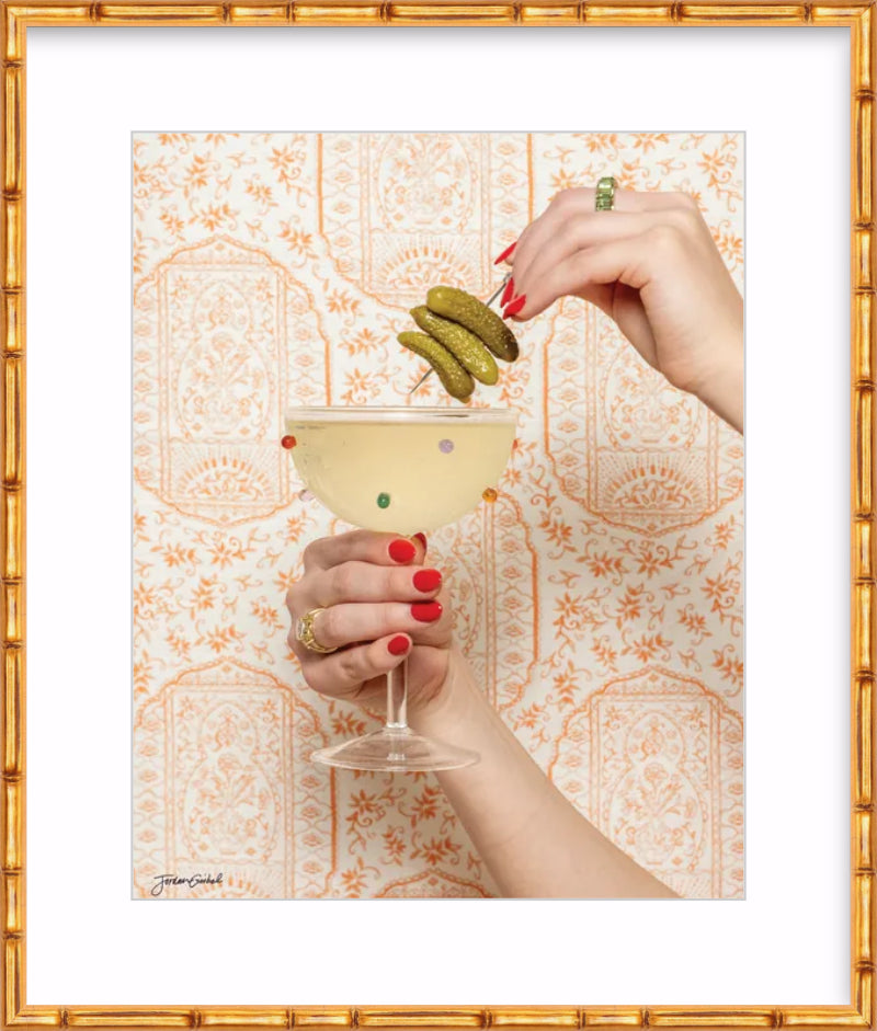 Pattern Play - Pickle Martini Framed Print