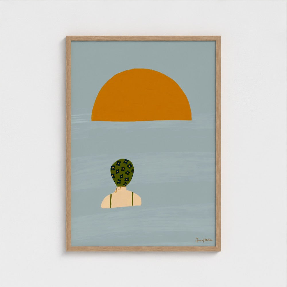 Sea of love art print — framed print mock-up, alternative frame colour