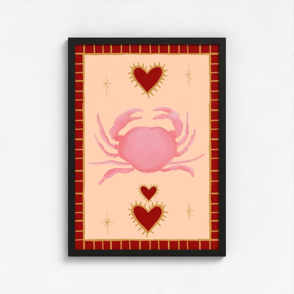 Le Crab art print — framed print mock-up, alternative frame colour, view 4