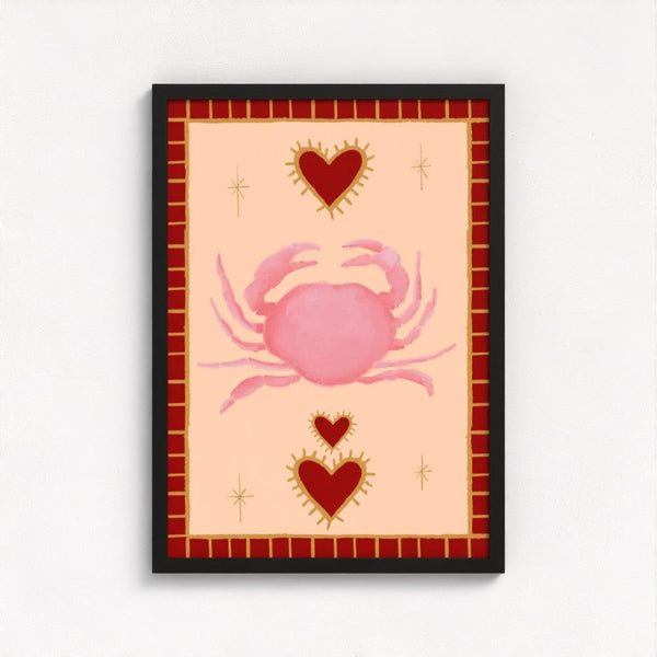 Le Crab art print — framed print mock-up, alternative frame colour, view 4