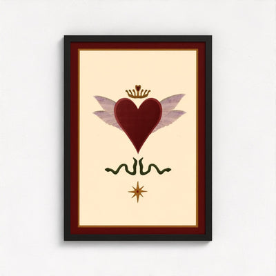 Queen of Hearts art print — framed print mock-up, alternative frame colour, view 4