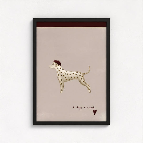A Doggy in a Beret Art Print