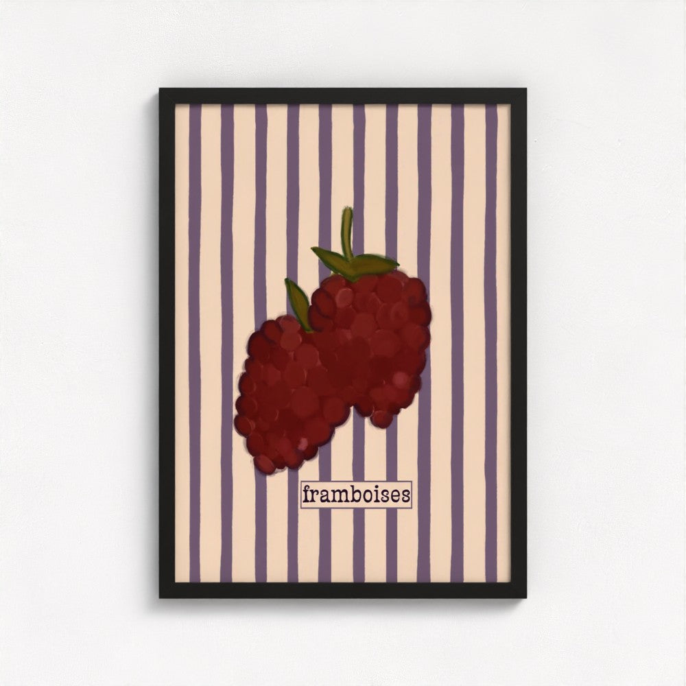 Framboise art print — framed print mock-up, alternative frame colour, view 4