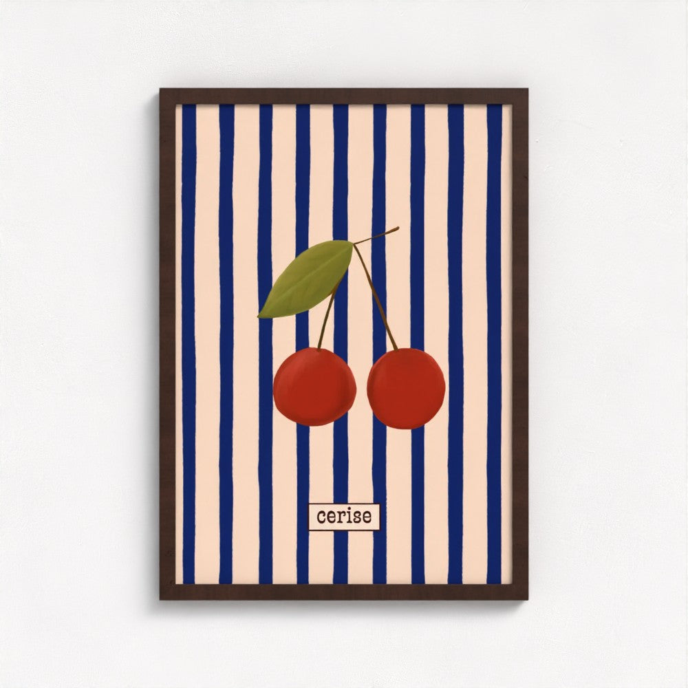 Cerise art print — framed print mock-up, alternative frame colour, view 2