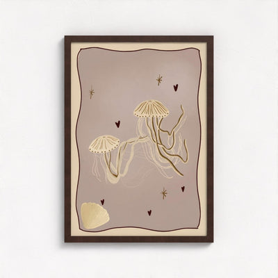 The Jellyfish art print — framed print mock-up, alternative frame colour, view 2
