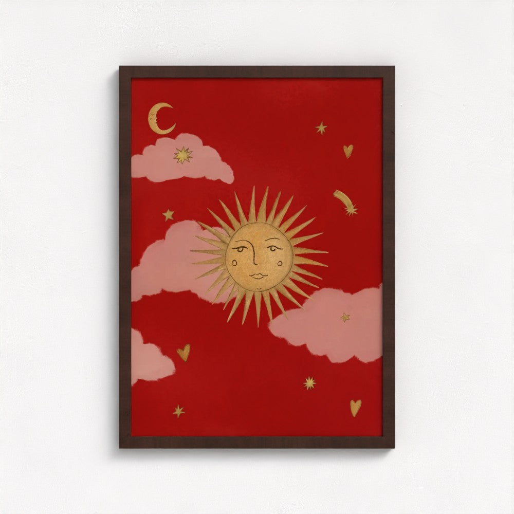 Le Soleil art print — framed print mock-up, alternative frame colour, view 2