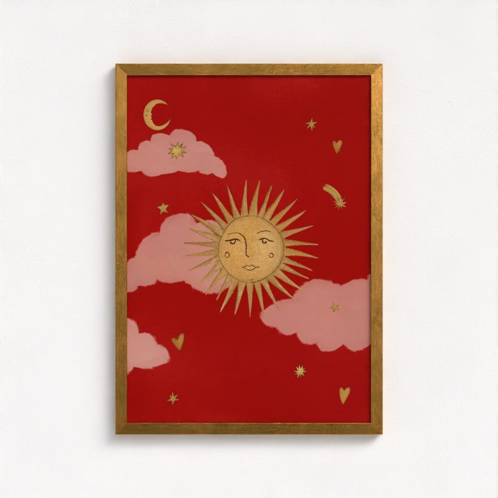 Le Soleil art print — framed print mock-up, alternative frame colour