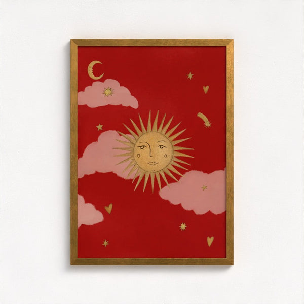 Le Soleil art print — framed print mock-up, alternative frame colour