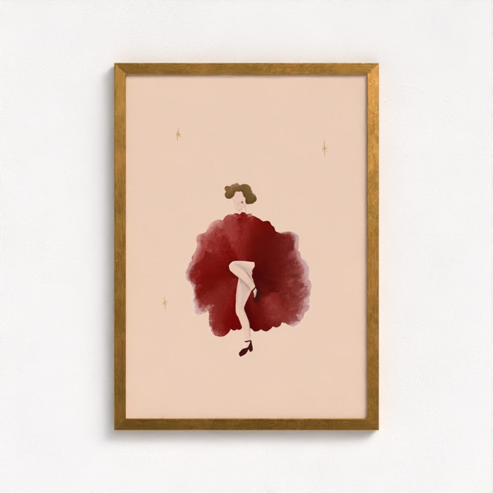The Lady in Red art print — framed print mock-up, alternative frame colour, view 5