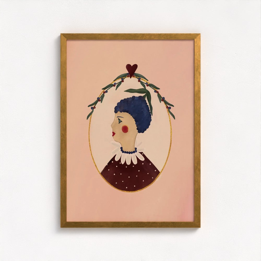 Blueberry art print — framed print mock-up, alternative frame colour