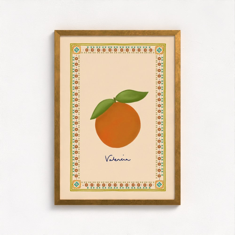 Valencia art print — framed print mock-up, alternative frame colour, view 5