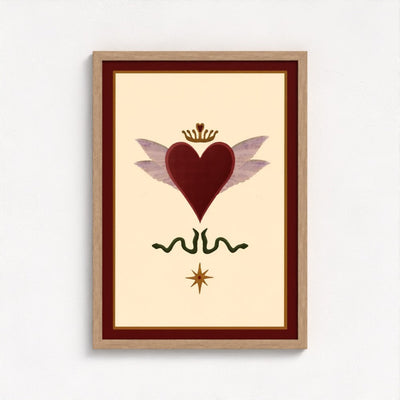 Queen of Hearts art print — framed print mock-up, alternative frame colour, view 2
