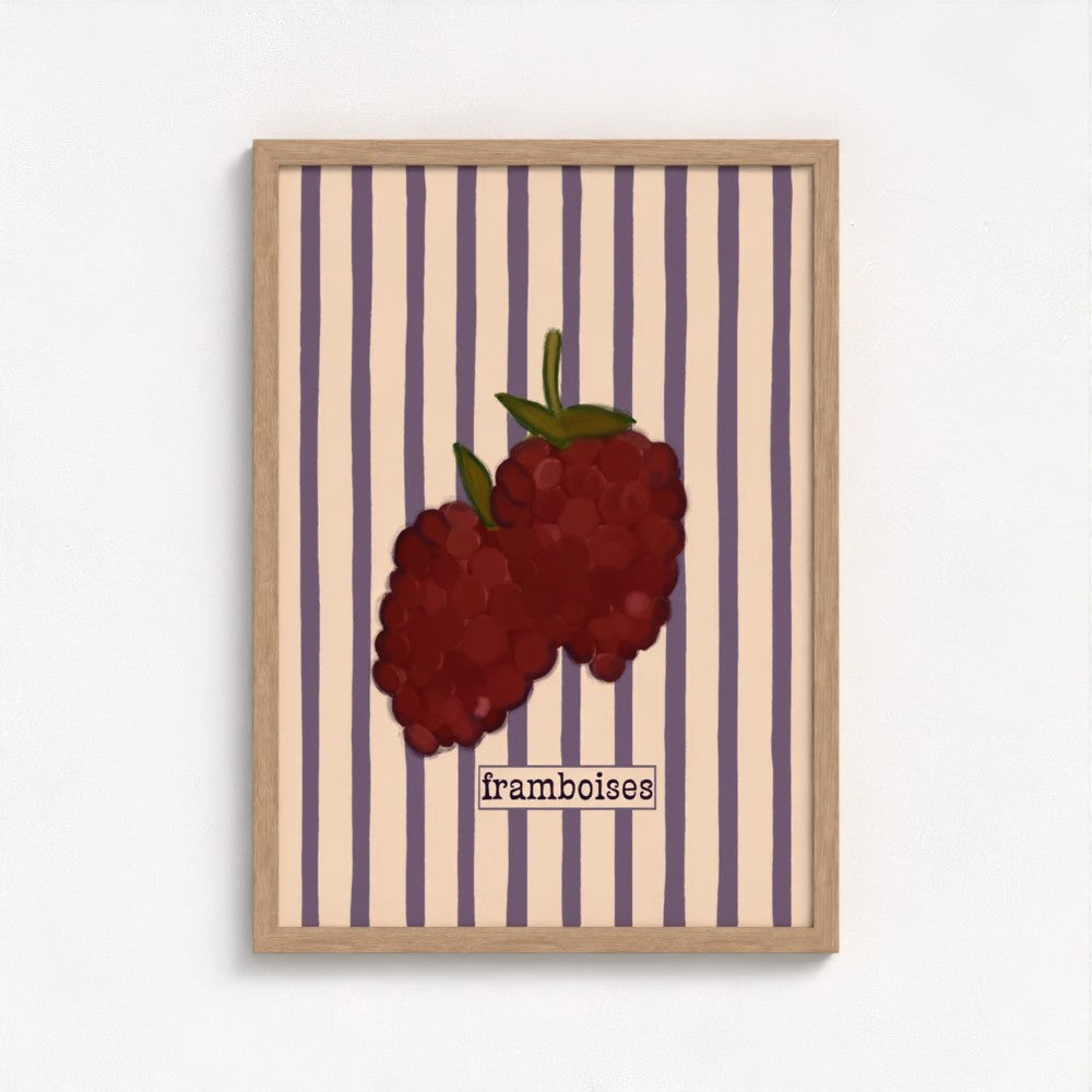 Framboise art print — framed print mock-up, alternative frame colour