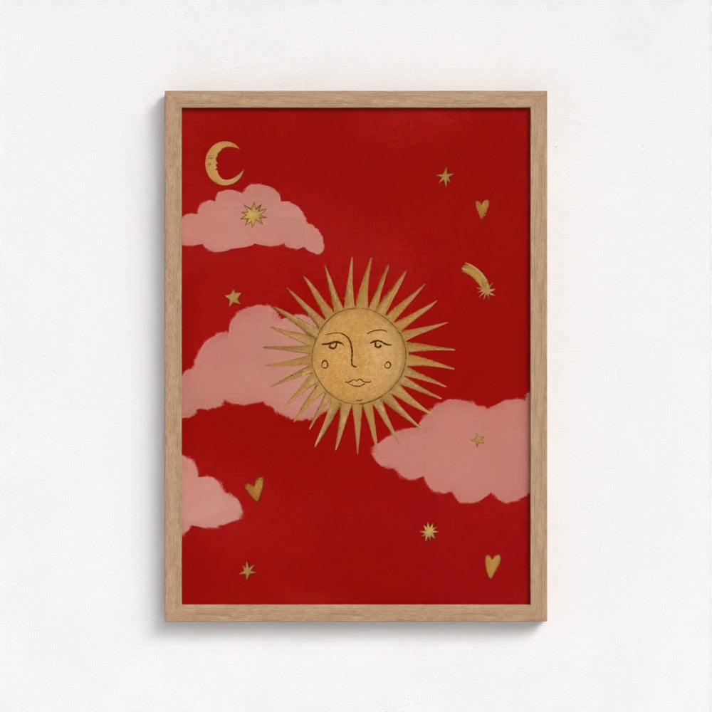 Le Soleil art print — framed print mock-up, alternative frame colour, view 3