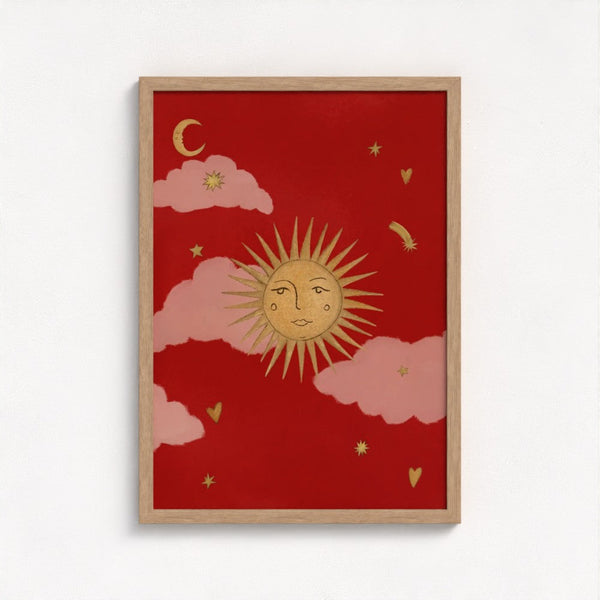 Le Soleil art print — framed print mock-up, alternative frame colour, view 3