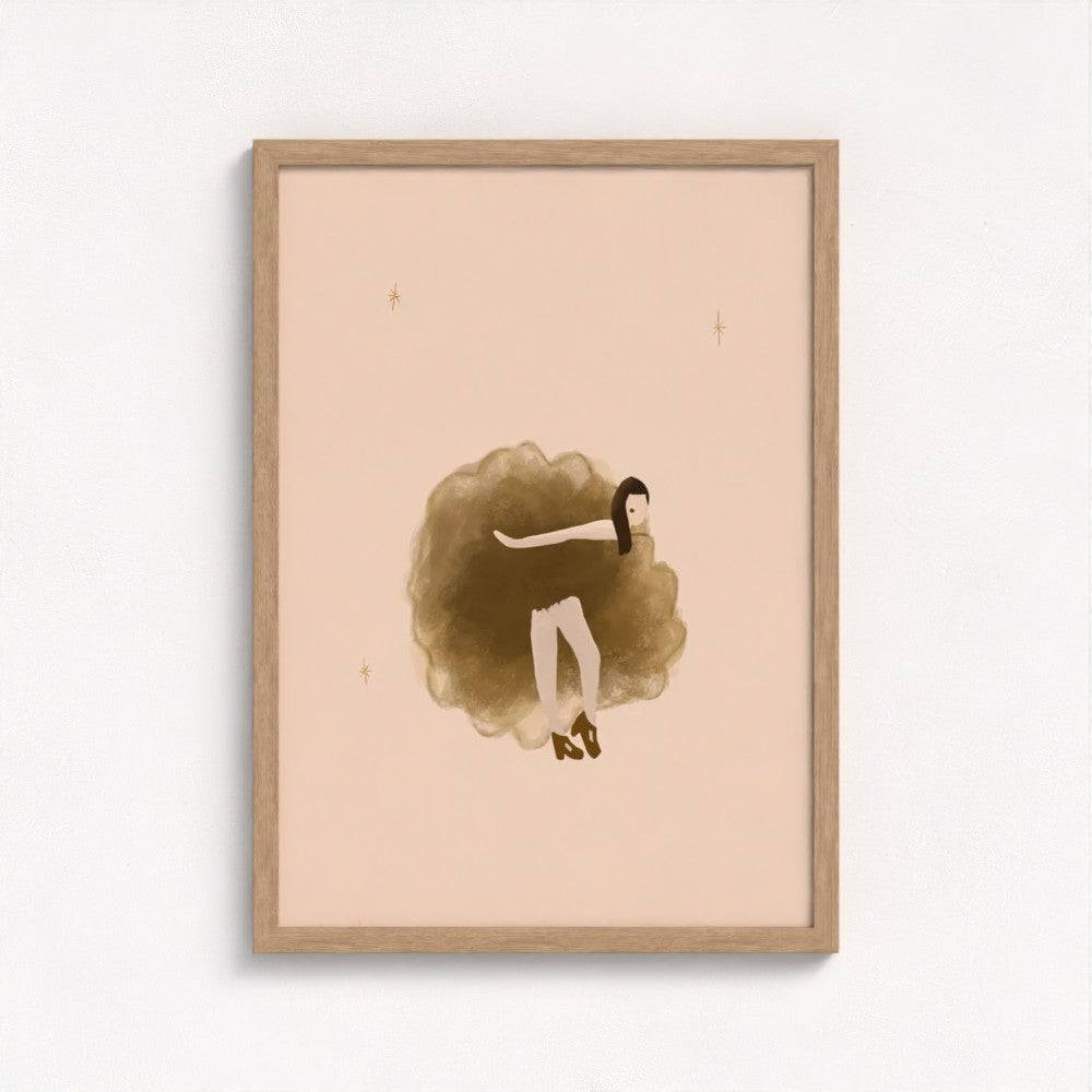 The Lady in Gold art print — framed print mock-up, alternative frame colour