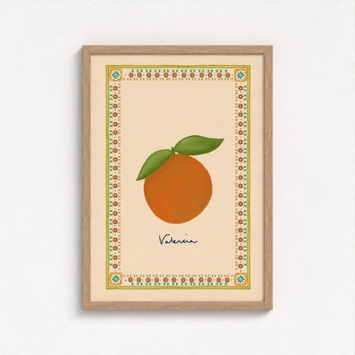 Valencia art print — framed print mock-up, alternative frame colour, view 2