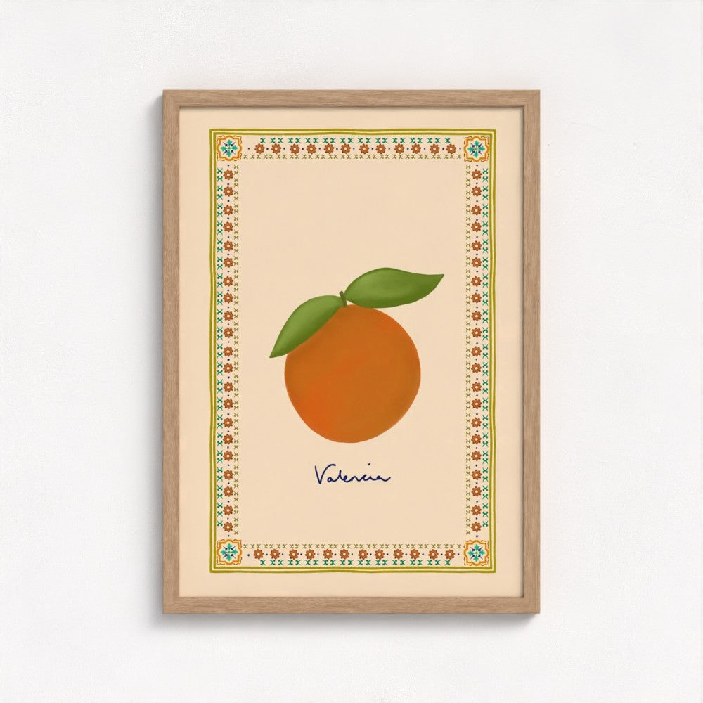 Valencia art print — framed print mock-up, alternative frame colour, view 2