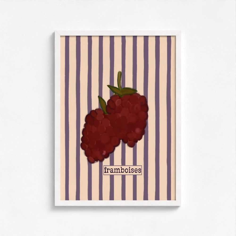 Framboise art print — framed print mock-up, alternative frame colour, view 3
