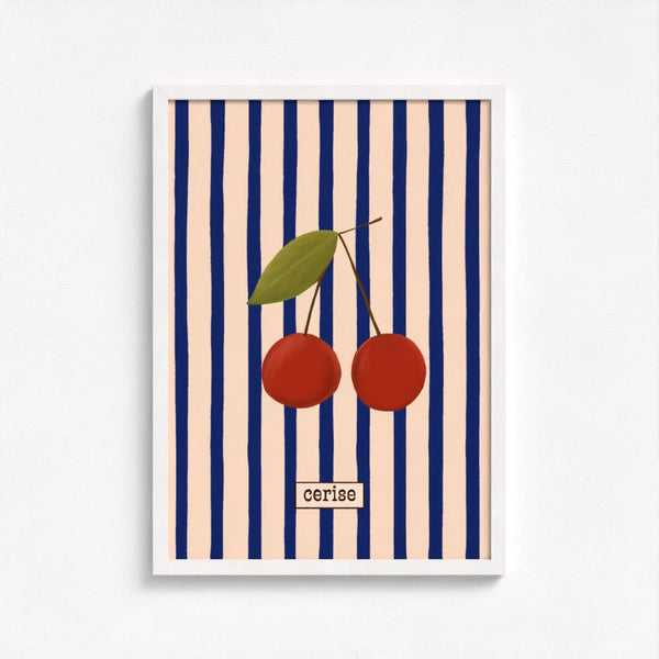 Cerise art print — framed print mock-up, alternative frame colour, view 3