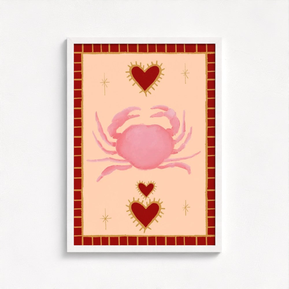 Le Crab art print — framed print mock-up, alternative frame colour, view 3