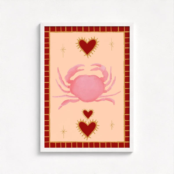 Le Crab art print — framed print mock-up, alternative frame colour, view 3