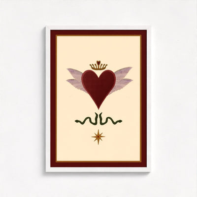 Queen of Hearts art print — framed print mock-up, alternative frame colour, view 3