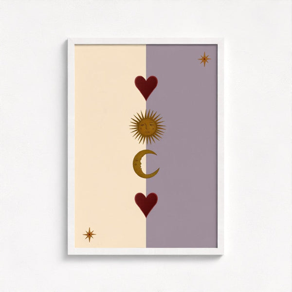 Sun, Moon and Heart Art Print