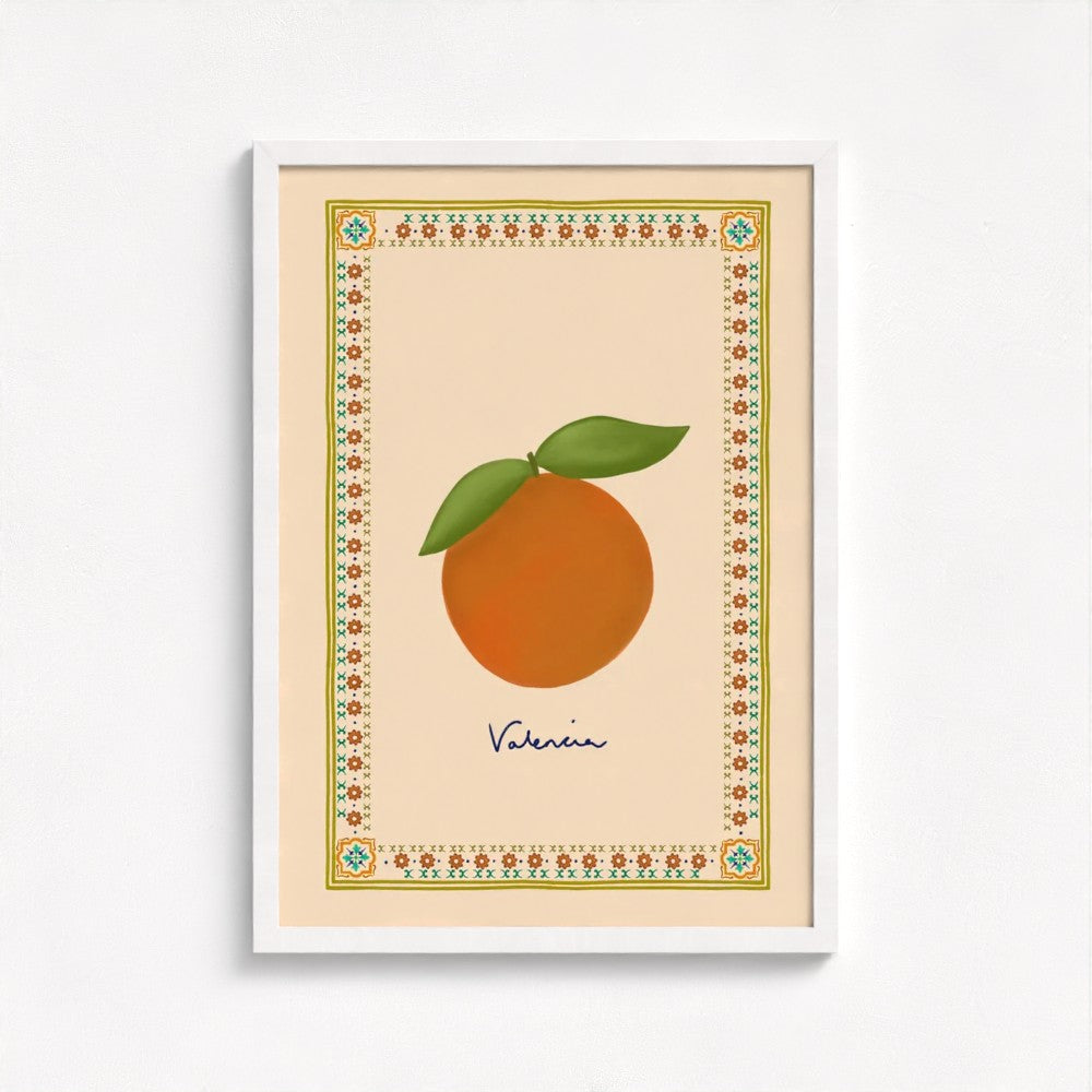 Valencia art print — framed print mock-up, alternative frame colour, view 3