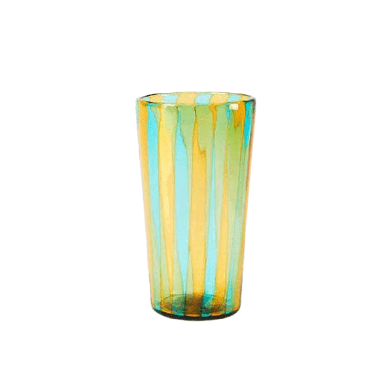 Augusta Glass Mustard-Aquamarine