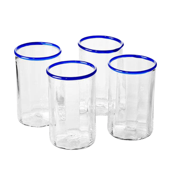 Peter Glass Blue Large - Set of Four