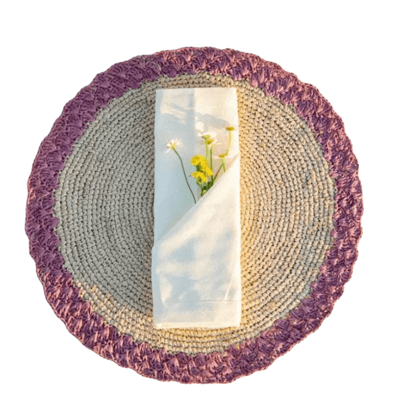 Round Placemat With Lavender Edges