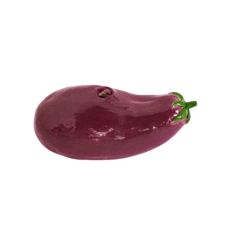 Ceramic Aubergine Candle Holder