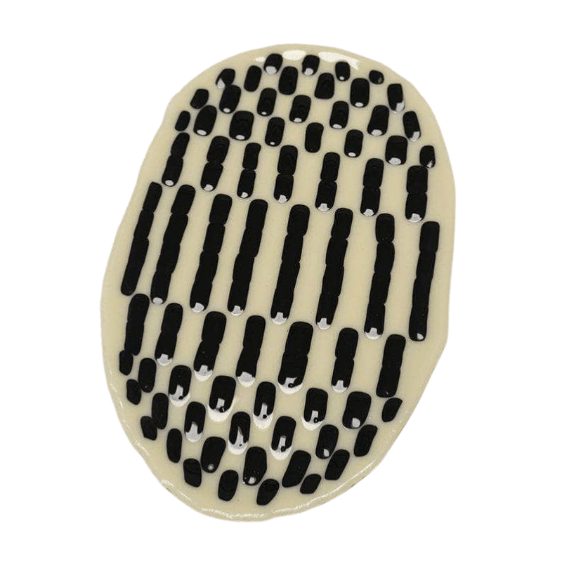 Black Beige Oval Decorative Tray