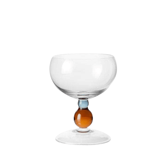 Noam Wine Glass Clear with Amber Bead