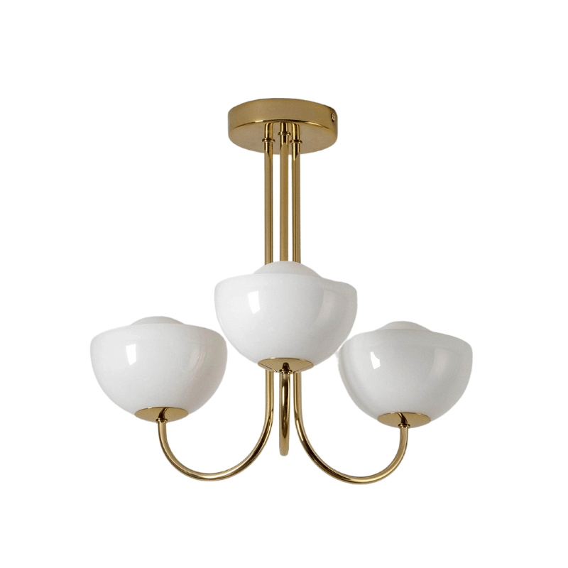 Brass 3 Light Dome Ceiling Light