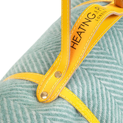 Pure new wool picnic blanket - Mint Green & Yellow - Heating & Plumbing London - Picnic Blanket