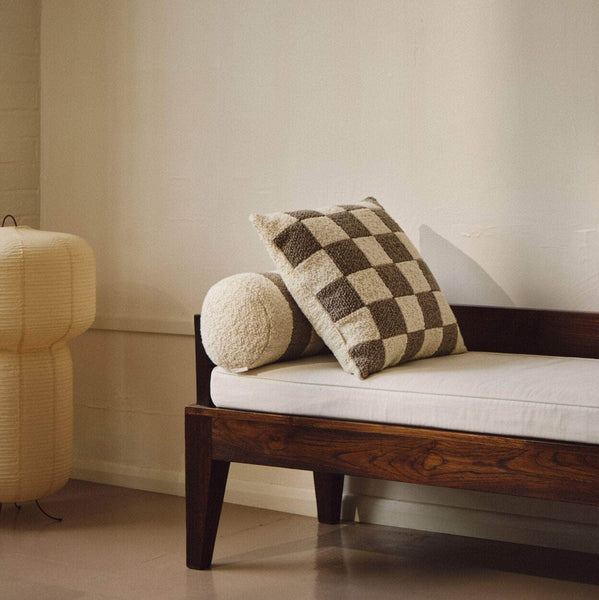 Le Cylindre - Wool Bouclé Stripe Bolster Sawdust/Eggshell