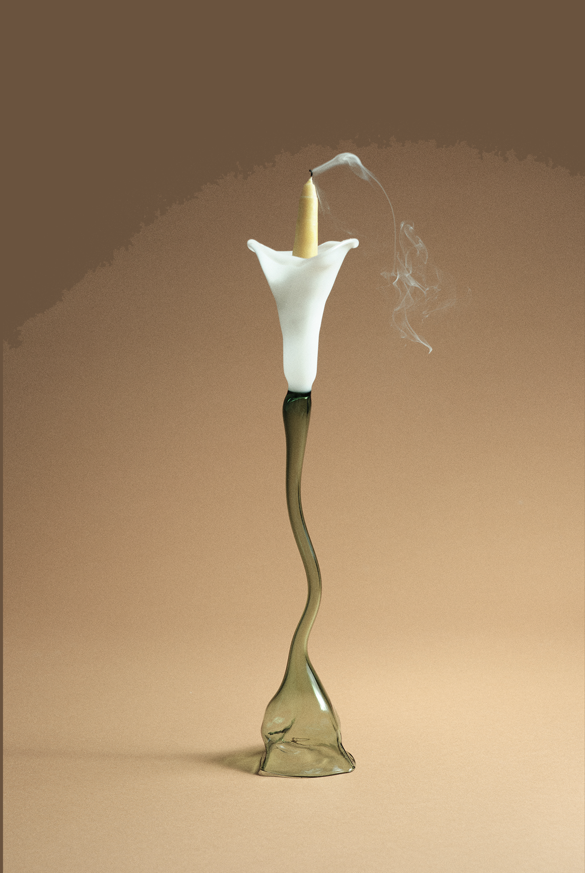 Calla Candle Holder, White