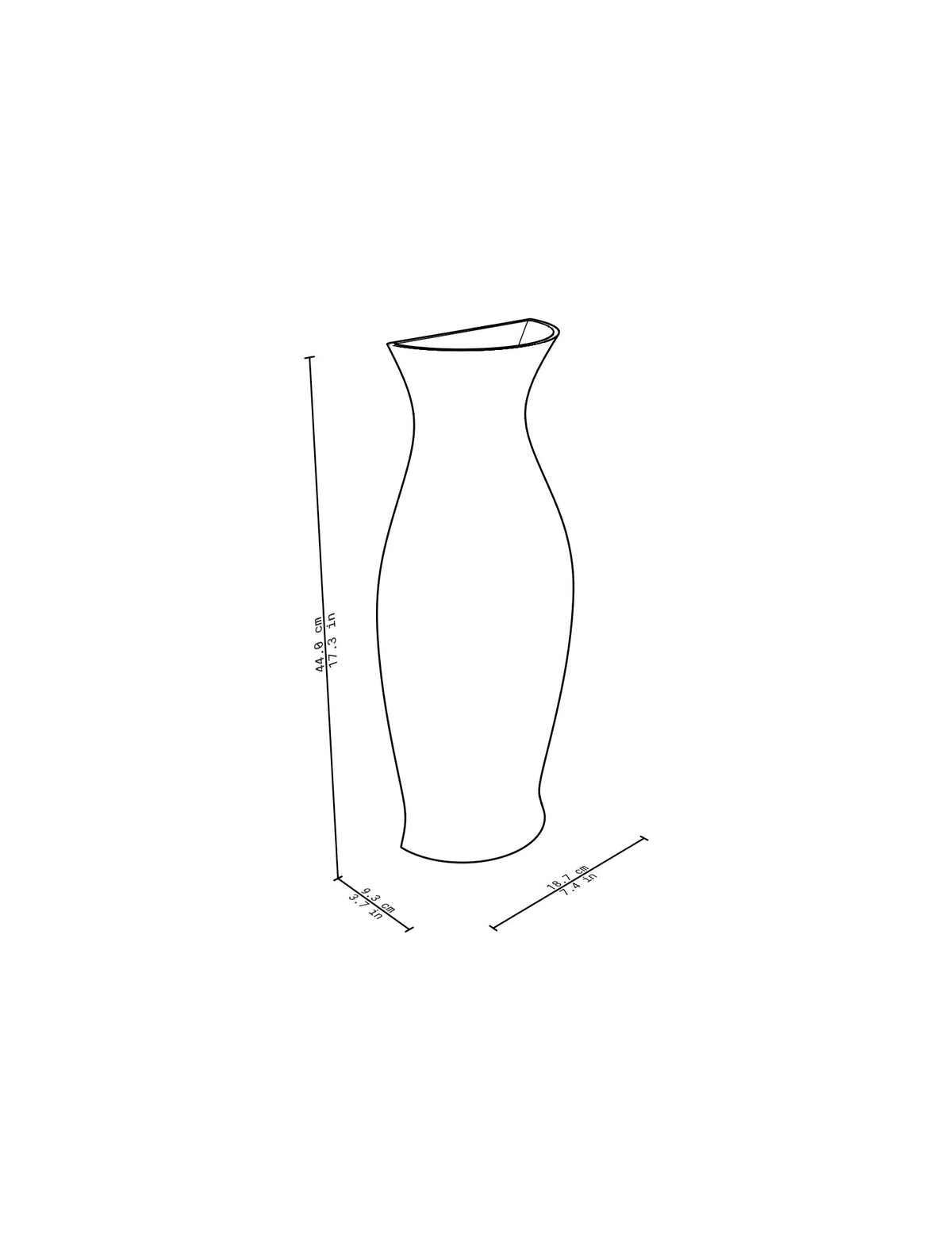 QUATER Vase - Two, amphora-inspired ceramic vase with curved silhouette, available in black, white, and curated colors.