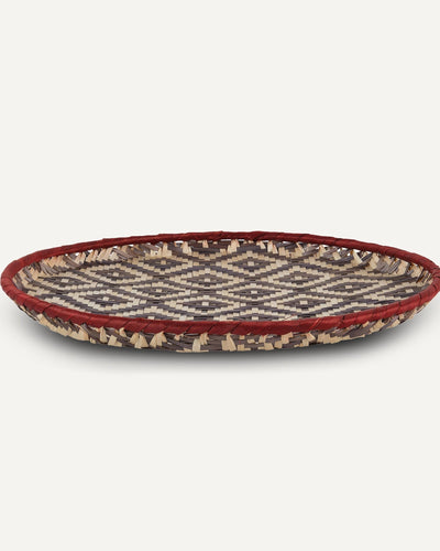 Shrimp-Eye charger, taupe - woven Tetera palm detail