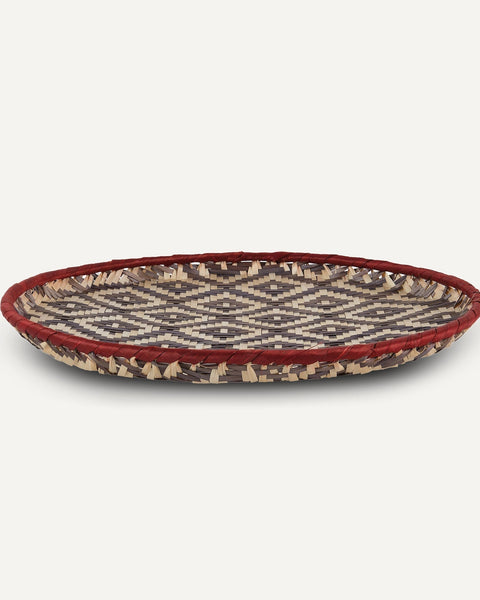Shrimp-Eye charger, taupe - woven Tetera palm detail