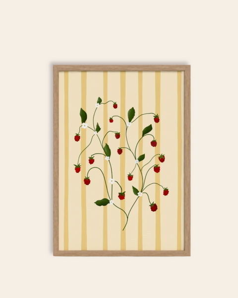 Raspberry Vine Art Print