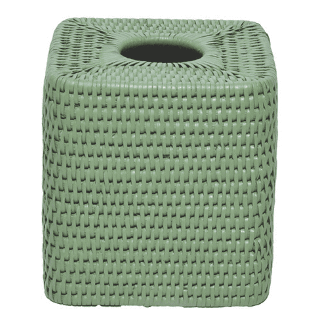 Rattan Tissue Box Cover - Green - Casa by Josephine Jenno